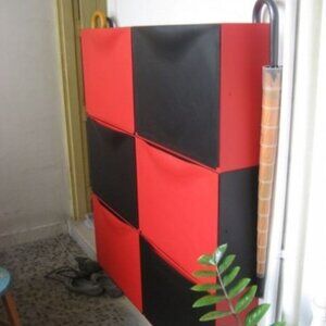 IKEA TRONES RED shoe organizer wall pocket storage cabinet box Rare Colour